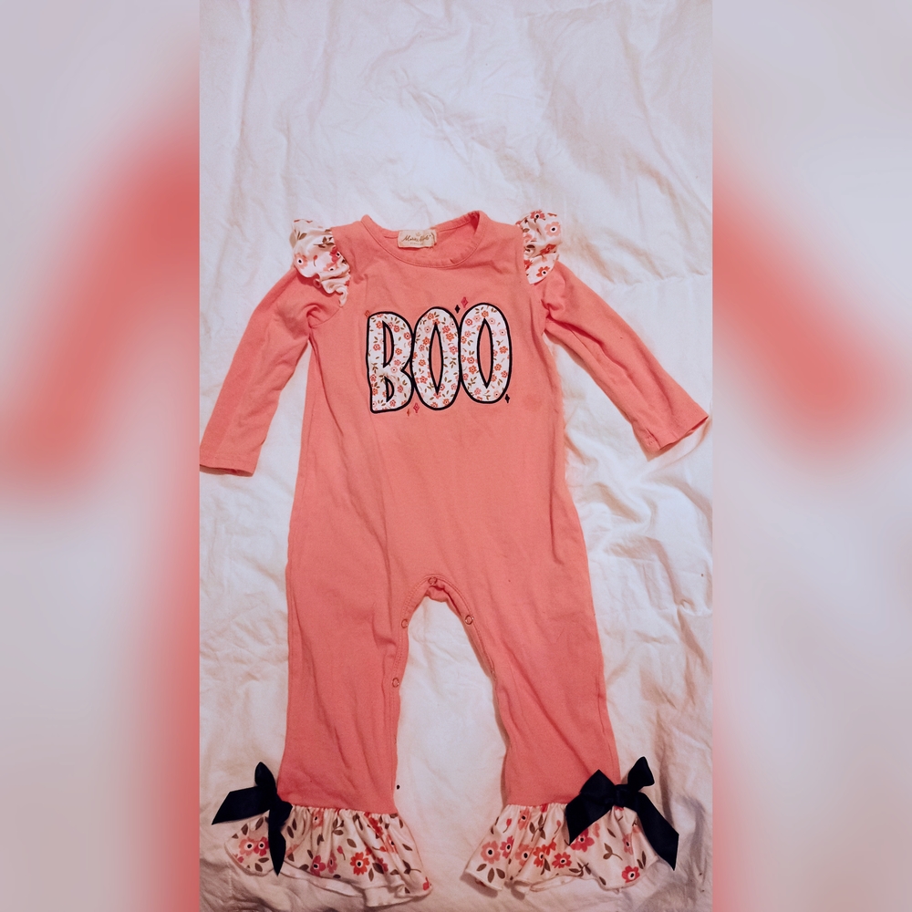 Marie Nicole Pink 'Boo' One Piece With Bows